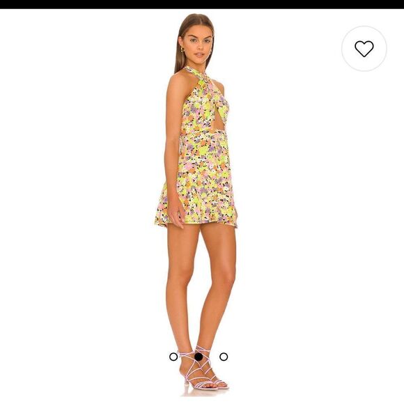AFRM Izzy Mini dress spring lime daisy revolve sexy small s - Picture 2 of 8